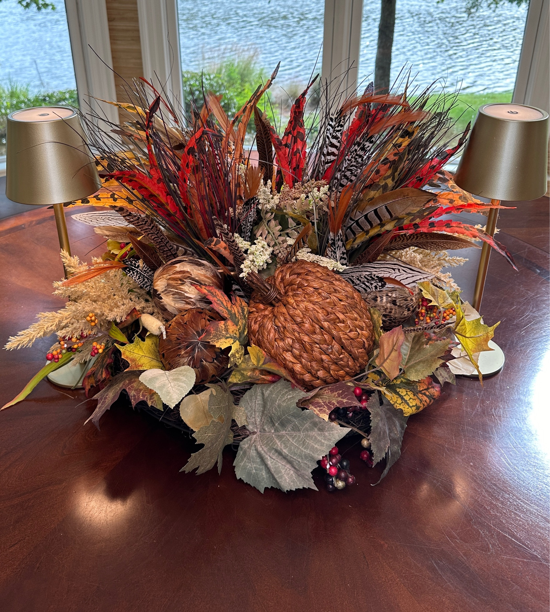 Fall Decoration Tabletop, feathers, pumpkin, wreath. DIY Easy and quick 

#LTKSeasonal #LTKHome #LTKParties