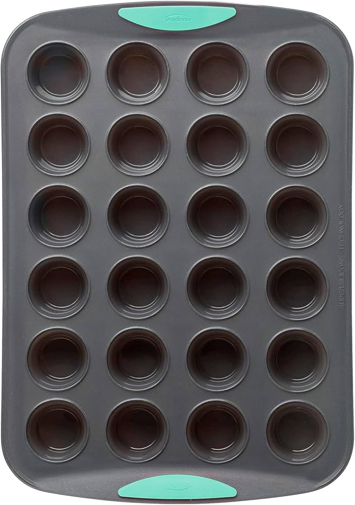 Trudeau Structure Silicone Muffin Pan, Pan-24 Cup, Grey/Mint | Amazon (US)