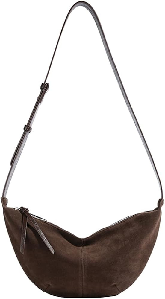Suede Dumpling Bag Shoulder Bag for Women Fall Crescent Bag Hobo Faux Leather Small Crossbody Pur... | Amazon (US)