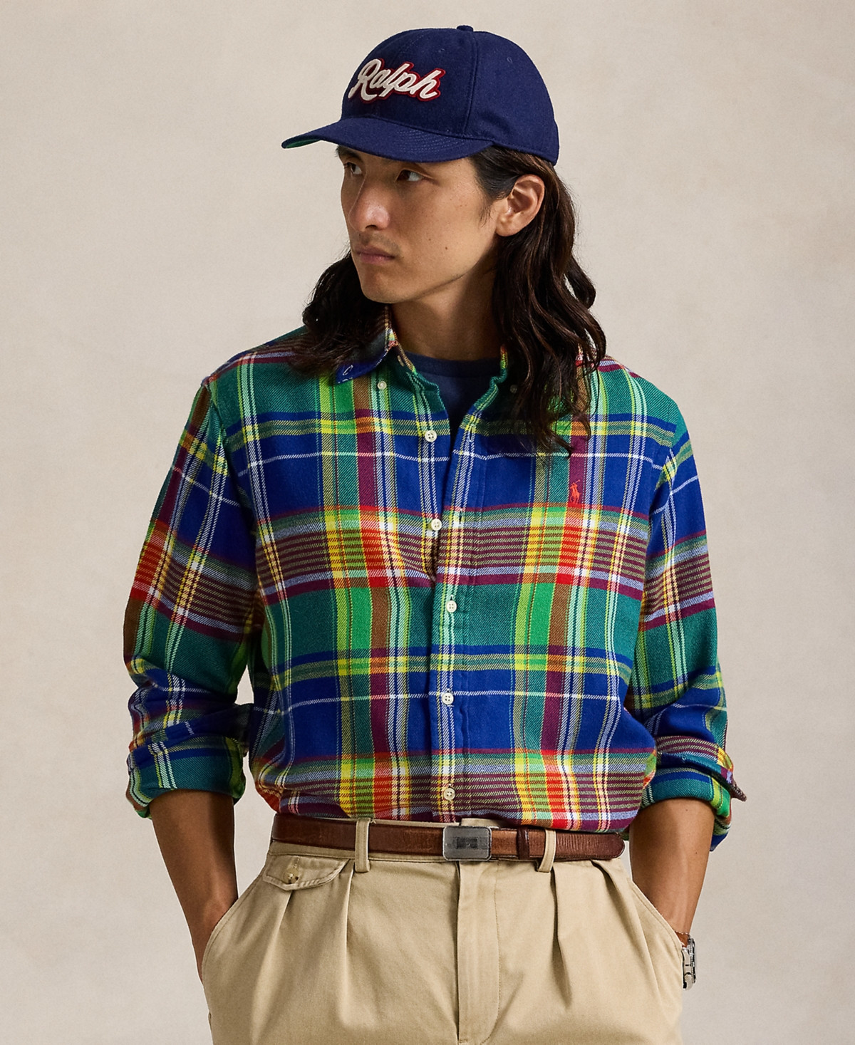 Polo Ralph Lauren Men's Classic-Fit Plaid Brushed Flannel Shirt - Green/blue | Macy's