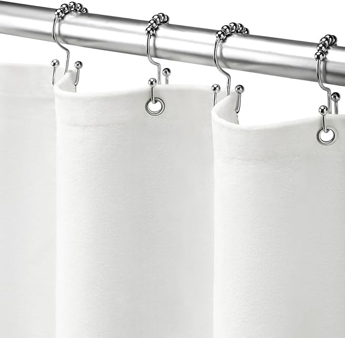 Awellife White Shower Curtain Linen Textured Boho Farmhouse Shower Curtains for Bathroom Fabric L... | Amazon (US)