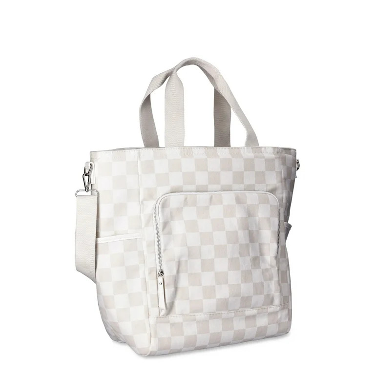 No Boundaries Women's Beach Cooler Tote Bag Checkered | Walmart (US)