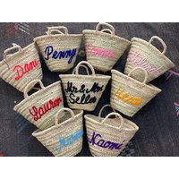 Wedding Gift Personalized Mini Straw Basket, Bridal Bags, Customized Bag, Custom Beach Bag, Straw To | Etsy (US)