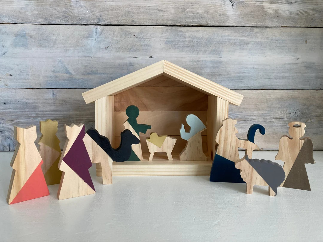 Modern Wooden Children's Nativity Set | Pretend Play Nativity Set | Kids Nativity Scene | Scandin... | Etsy (US)