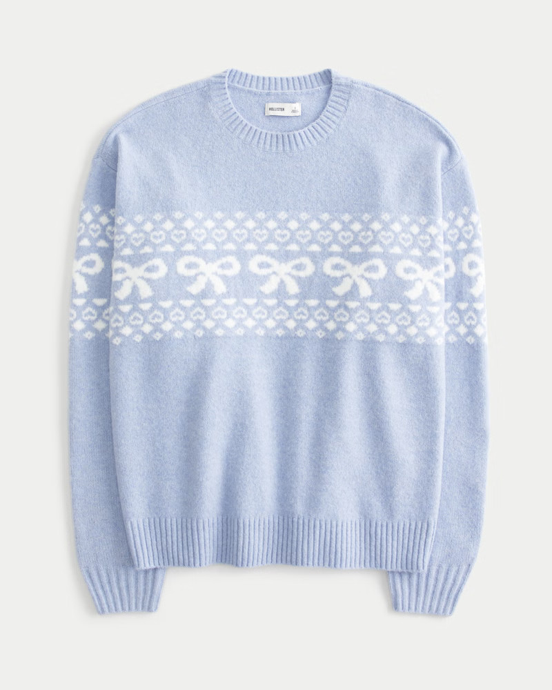 Women's Comfy Cloud Bow Graphic Crew Sweater from Hollister | Hollister (US)