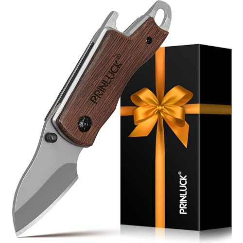 Gifts for Men Him Dad Christmas Stocking Stuffers, Wood Folding Knife, Stocking Stuffers for Men Christmas Birthday, Everyday Carry Knife for Daily Use Camping Hunting Fishing Hiking, EDC Box Cutter | Amazon (US)