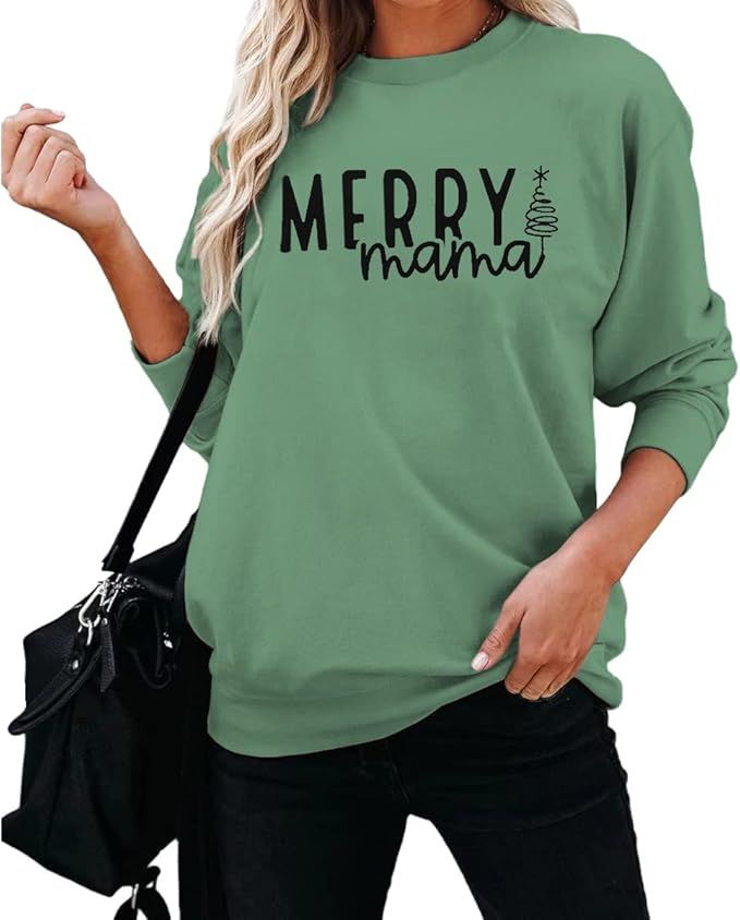 CM C&M WODRO Merry Christmas Sweatshirt for Women Funny Xmas Graphic Pullover Crewneck long Sleev... | Amazon (US)