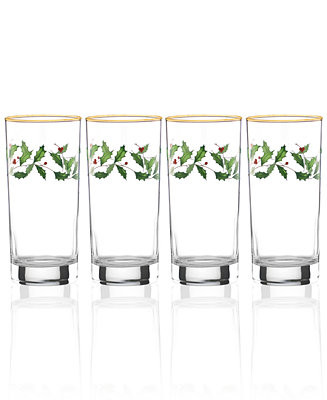 Lenox Holiday 4-piece Highball Glass Set & Reviews - Glassware & Drinkware - Dining - Macy's | Macys (US)