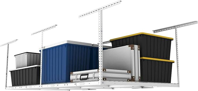 FLEXIMOUNTS 4x8 Overhead Garage Storage Rack, Adjustable Organization System, Heavy-Duty Metal Ce... | Amazon (US)