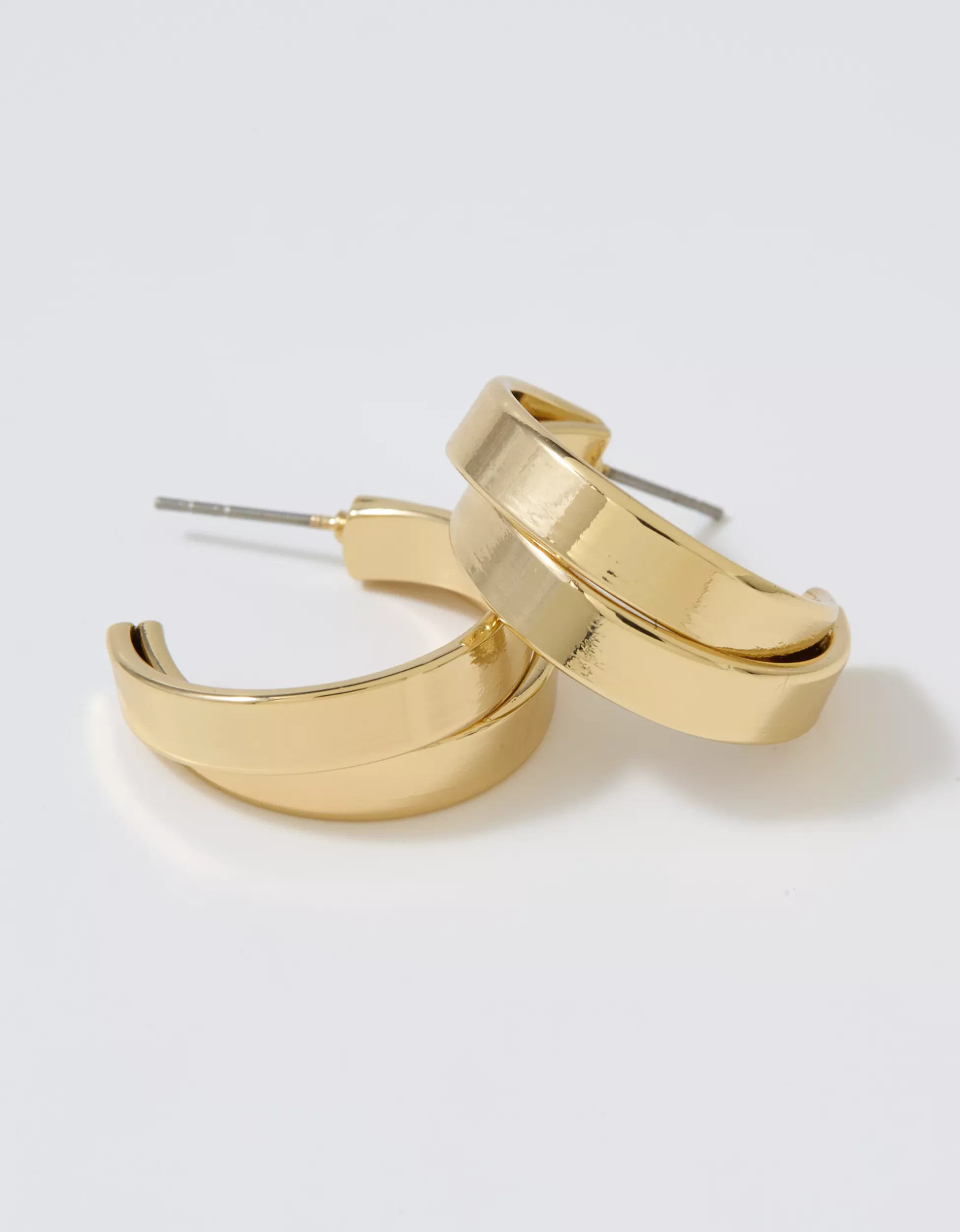 Aerie Medium Double Hoop Earrings | Aerie