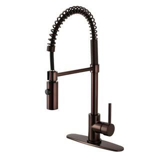 Kingston Brass Single-Handle Pull-Down Sprayer Kitchen Faucet in Oil Rubbed Bronze YLS8775DL - Th... | The Home Depot