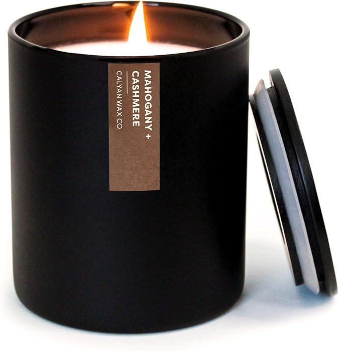 Calyan Wax Co. Mahogany & Cashmere Scented Candle - 75 Hour Burn - Luxury Non Toxic Soy Wax Candl... | Amazon (US)