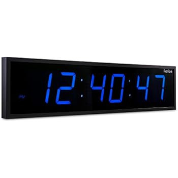 Ivation DBTech 0124BLU Huge Large Big Oversized Digital LED Clock, Blue | Amazon (US)