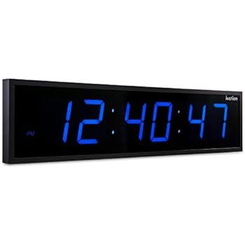 Ivation DBTech 0124BLU Huge Large Big Oversized Digital LED Clock, Blue | Amazon (US)