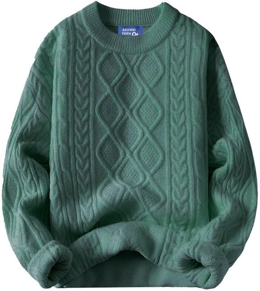 Aelfric Eden Oversized Sweater 90s Vintage Knitted Sweater Long Sleeve Sweater Women Woven Crewne... | Amazon (US)