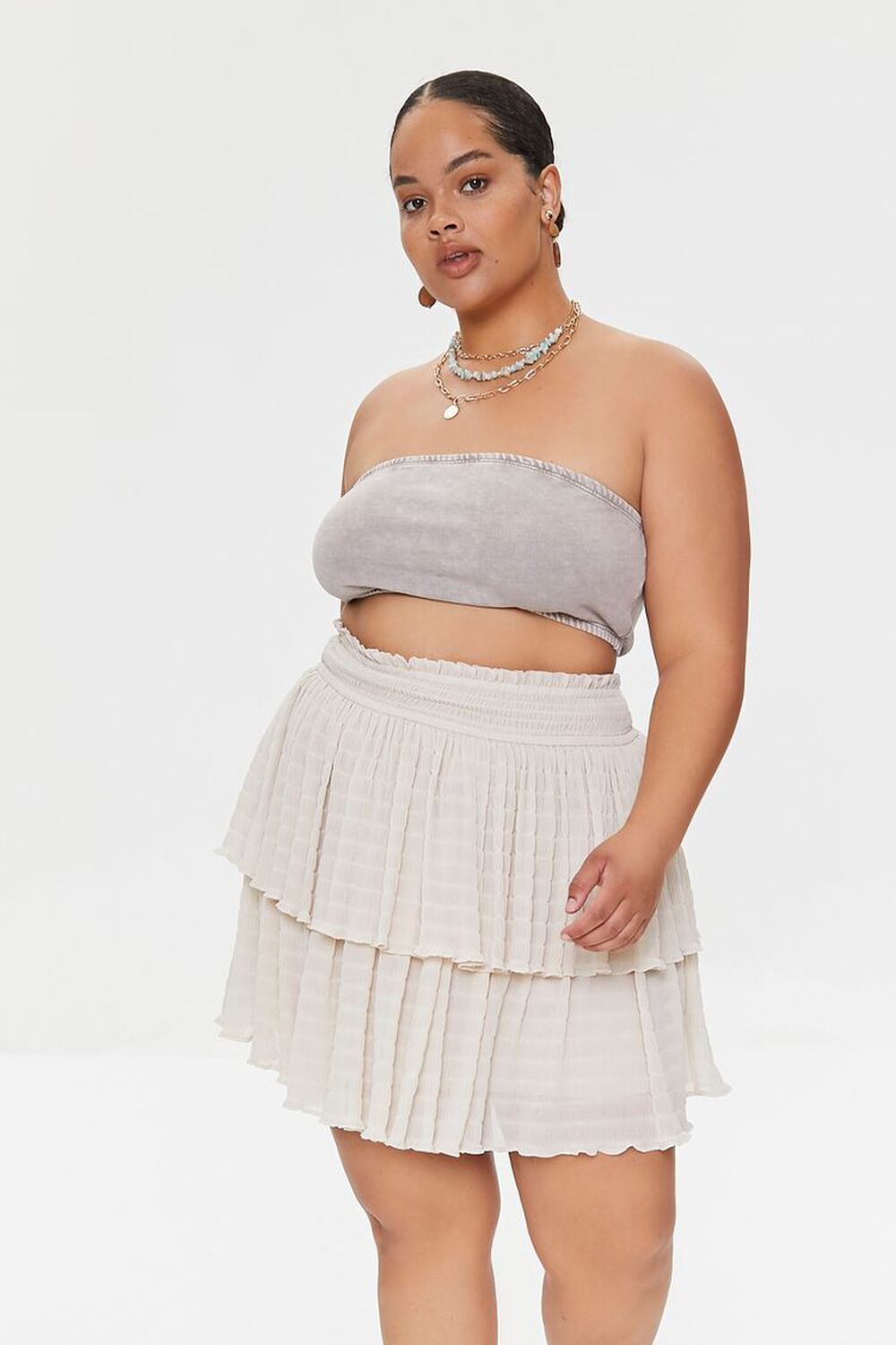 Plus Size Tiered Flounce Mini Skirt | Forever 21 | Forever 21 (US)