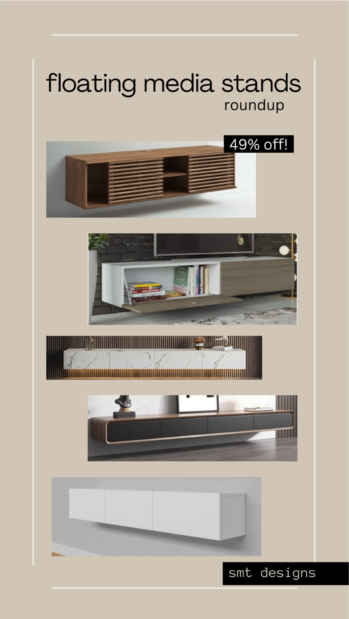 A roundup of floating media stands, wall mounted media stand, minimal media stands, slatted media stand, marble media stand, wood media stand

#LTKhome #LTKSeasonal #LTKsalealert