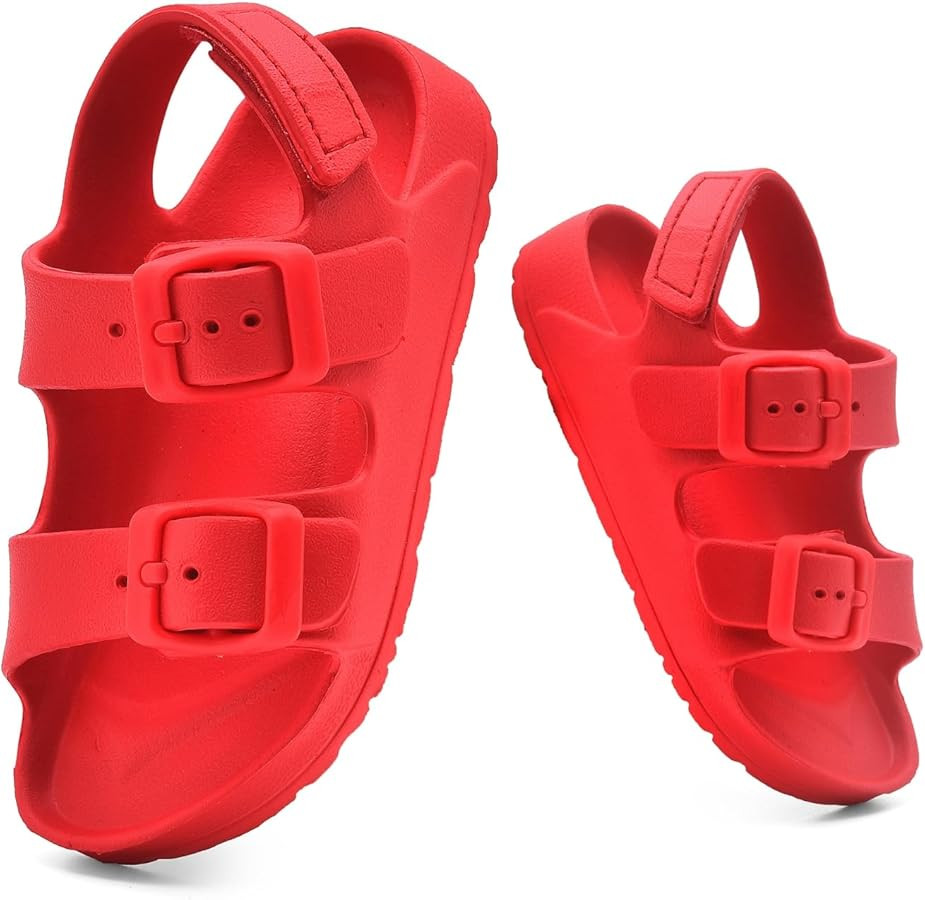 Toddler Unisex Adjustable Buckle Sandals – Comfortable Open Toe Beach & Pool Shoes for Boys & G... | Amazon (US)