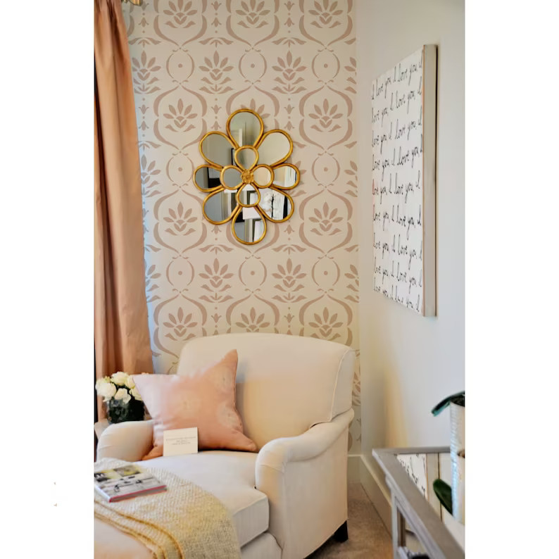 Katie's Floral Wall Stencil Reusable - Etsy | Etsy (US)