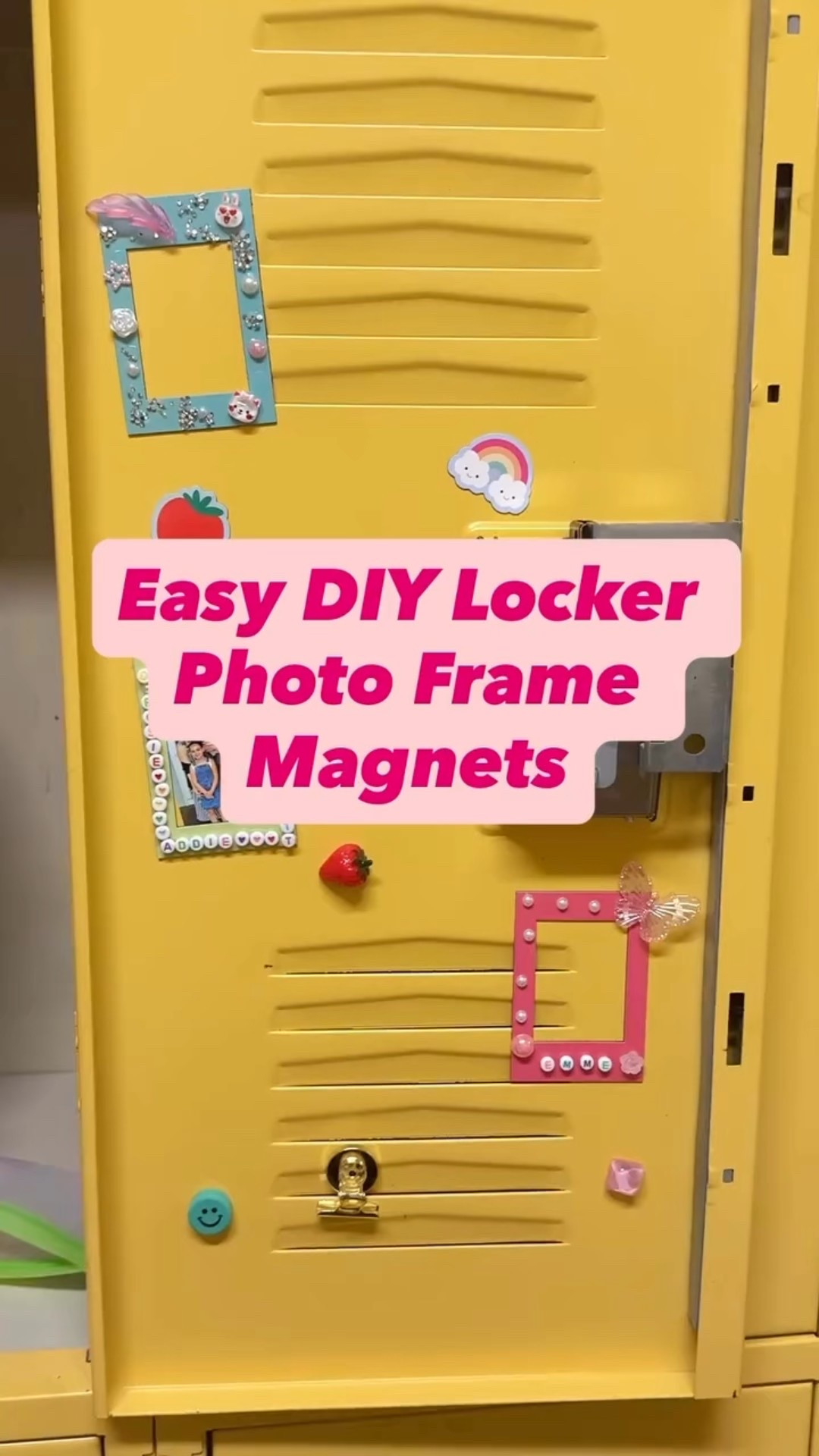 DIY LOCKER PHOTO FRAME MAGNETS ✏️ Make your own adorable and easy DIY Photo Frame Magnets! This is such a fun weekend project to do with the kids. 🍒🍓 

#LTKSeasonal #LTKKids #LTKFamily