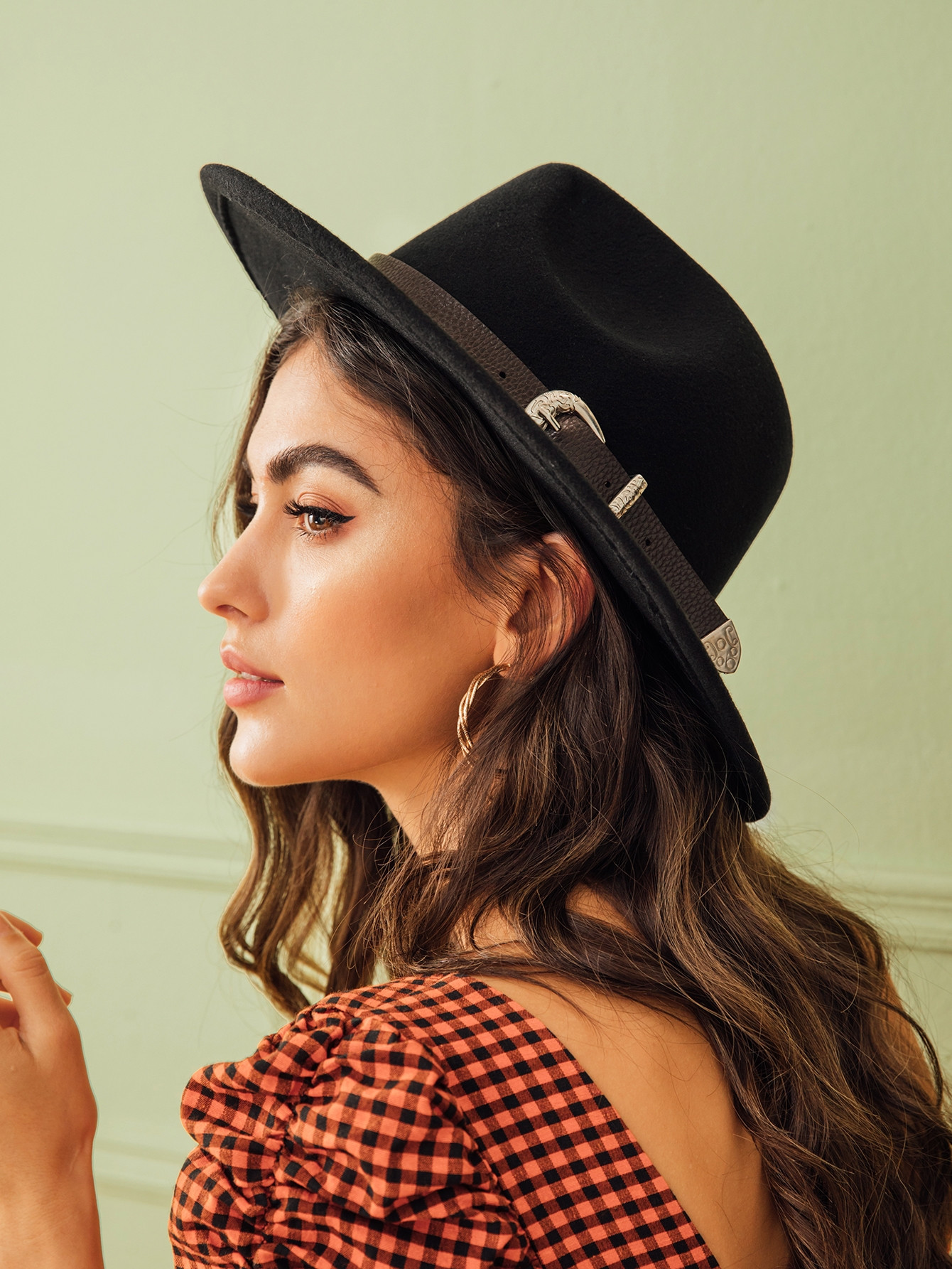 Buckle Belt Decor Fedora Hat | SHEIN