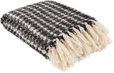 Black and White Throw Blanket with tassels | Boutique Rugs