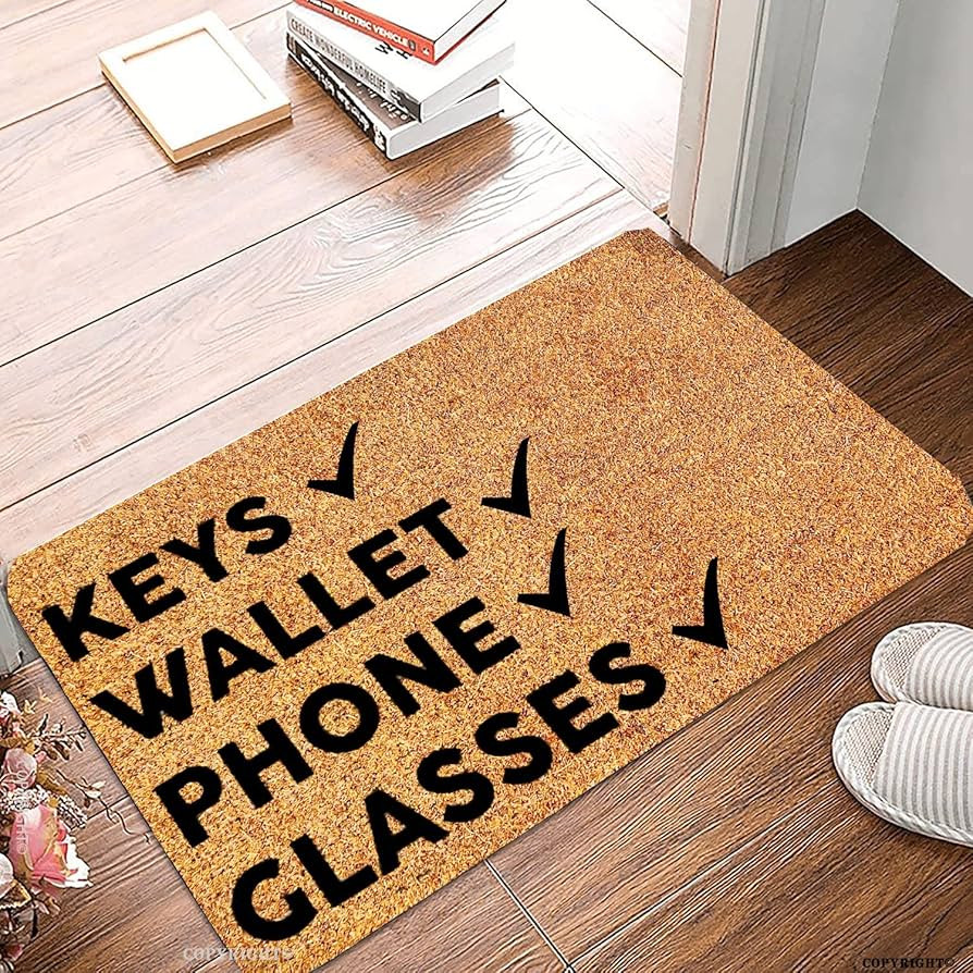 Welcome Door Mats Keys Wallet Phone Glasses Greeting Front Porch Rugs Indoor Non Slip Door Mats E... | Amazon (US)