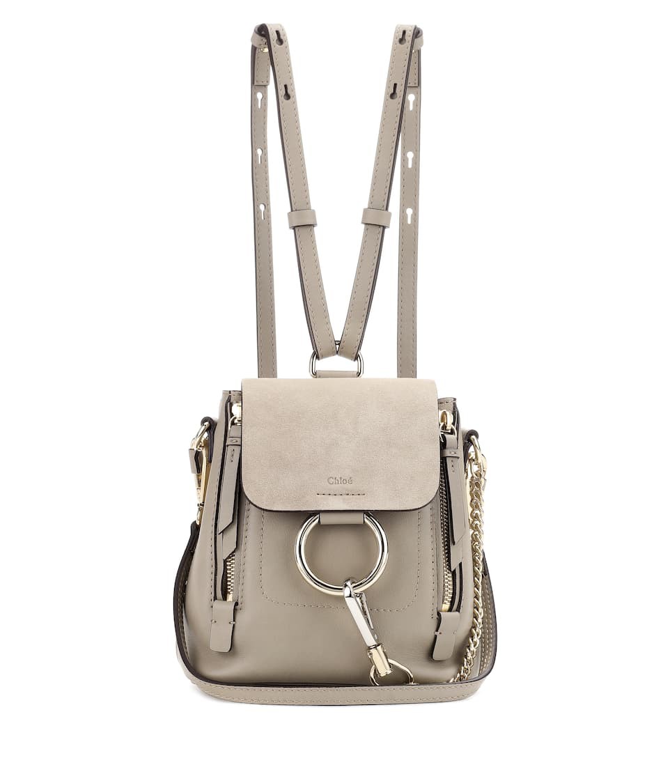 Mochila Faye Mini de cuero y gamuza | Mytheresa (US/CA)