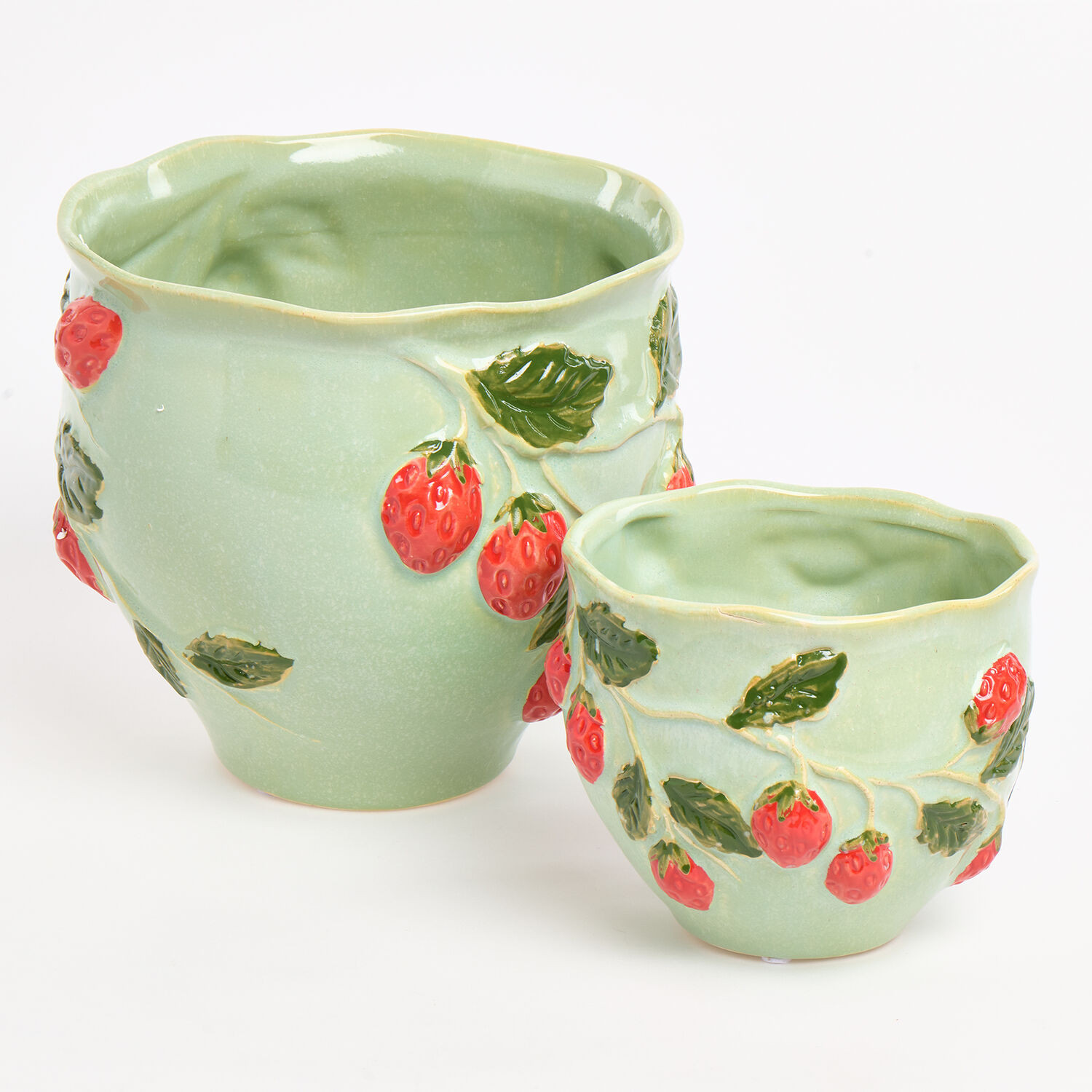 Green & Red Strawberry Planters | TK Maxx