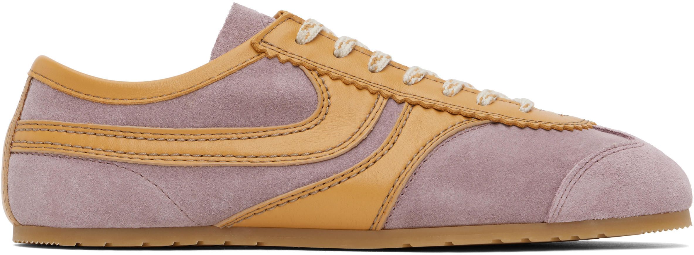 Dries Van Noten Pink & Tan Suede Sneakers | SSENSE