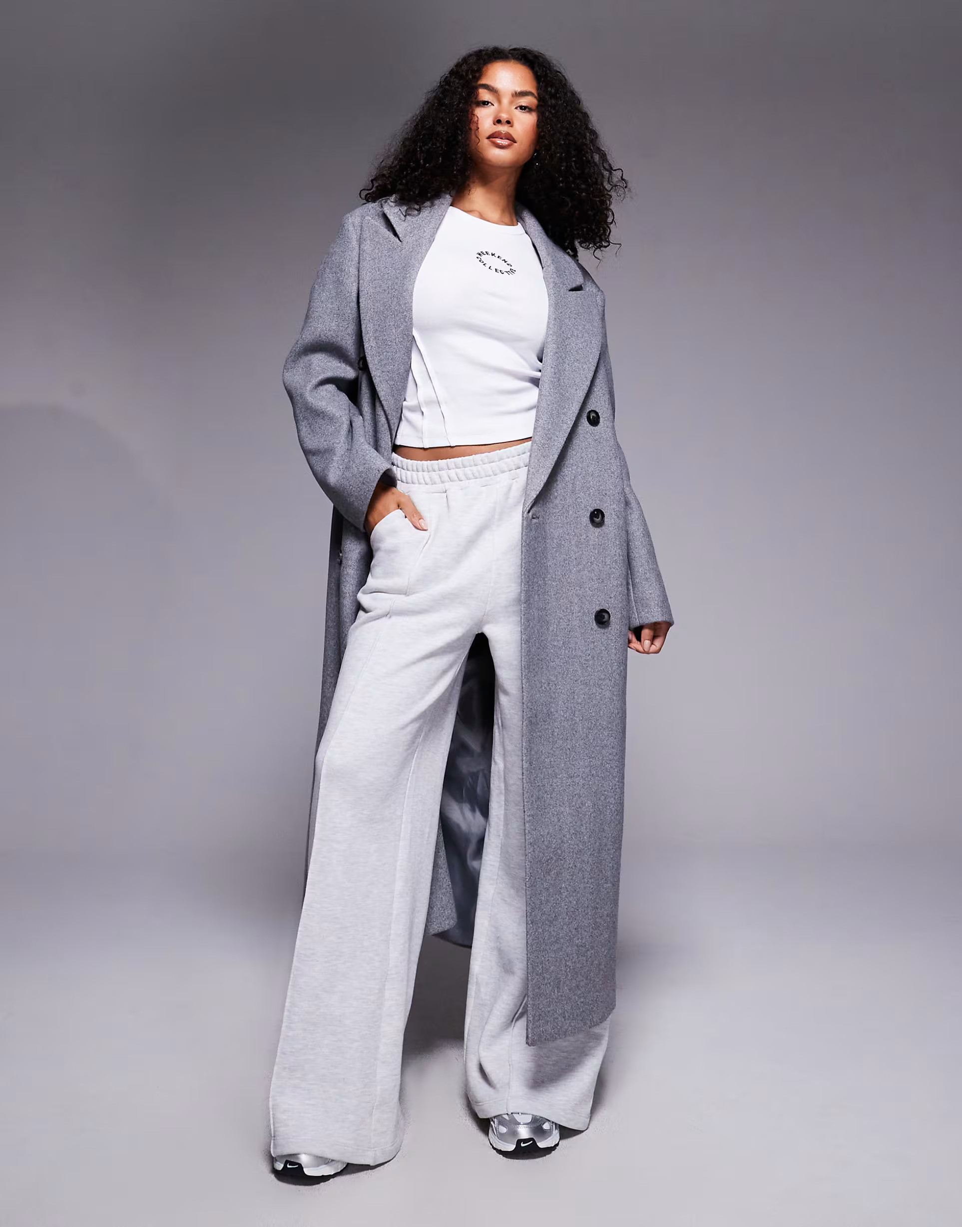 Weekend Collective maxi coat in gray wool look | ASOS (Global)