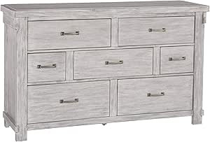 Signature Design by Ashley Brashland Farmhouse 7 Drawer Dresser with Dovetail Construction, Textu... | Amazon (US)