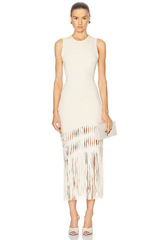 SIMKHAI Brookes Maxi Dress in Sand | FWRD | FWRD 