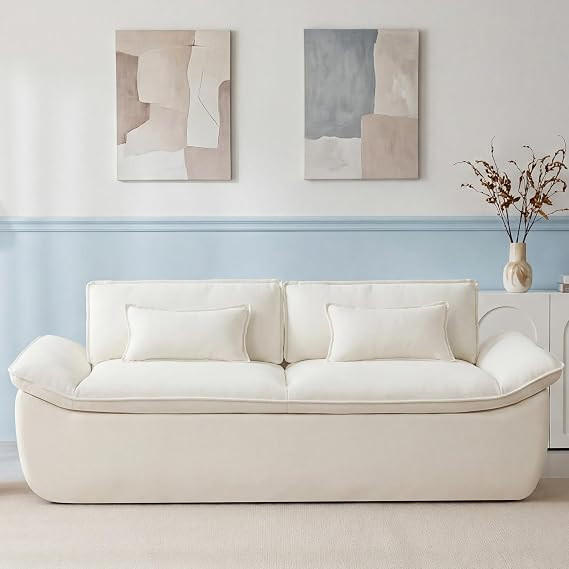 89" Cloud Boneless Loveseat Sofa Couch, Deep Seat Love Seat Sofa with Lumbar Pillow, 2-Seater Com... | Amazon (US)