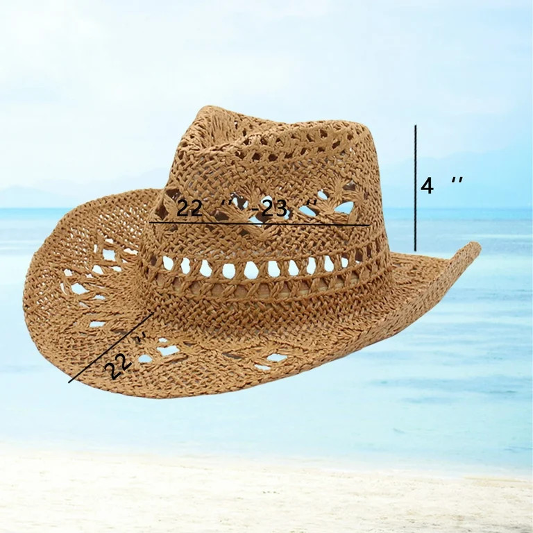 Yigetop Straw Cowboy Hats for Women, Soft Beach Hats Women's Outdoor Sun Hats Fashionable Hats Ha... | Walmart (US)