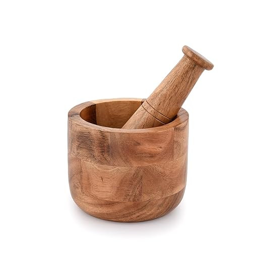 Samhita Handmade Acacia Wood Mortar and Pestle Perfect for Grinder for Herbs, Garlic, Walnut Spic... | Amazon (US)