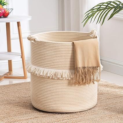 YOUDENOVA Rope Storage Basket Hamper Living room finds living room sales living room favorites | Amazon (US)