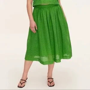 Kate spade new york Eyelet Volume Midi Skirt – Green – NWT | Poshmark