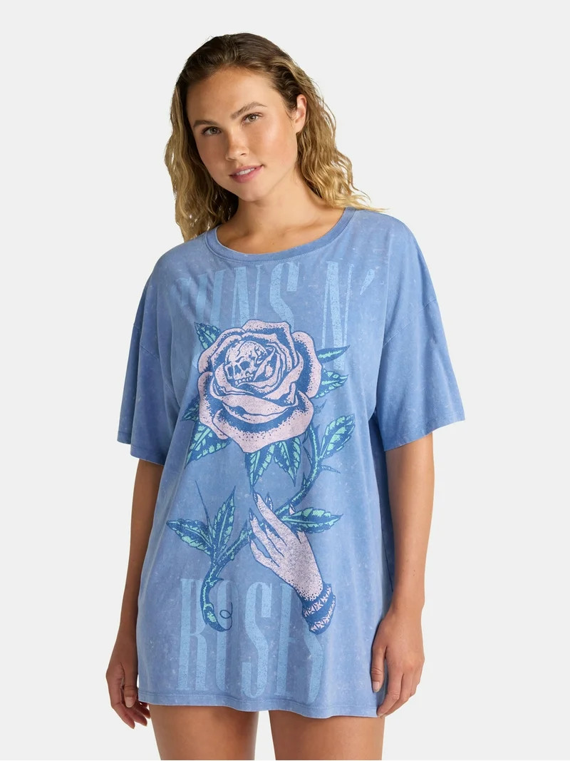 Guns N' Roses Women's Oversized Sleep Shirt, Sizes XS-XXXL | Walmart (US)