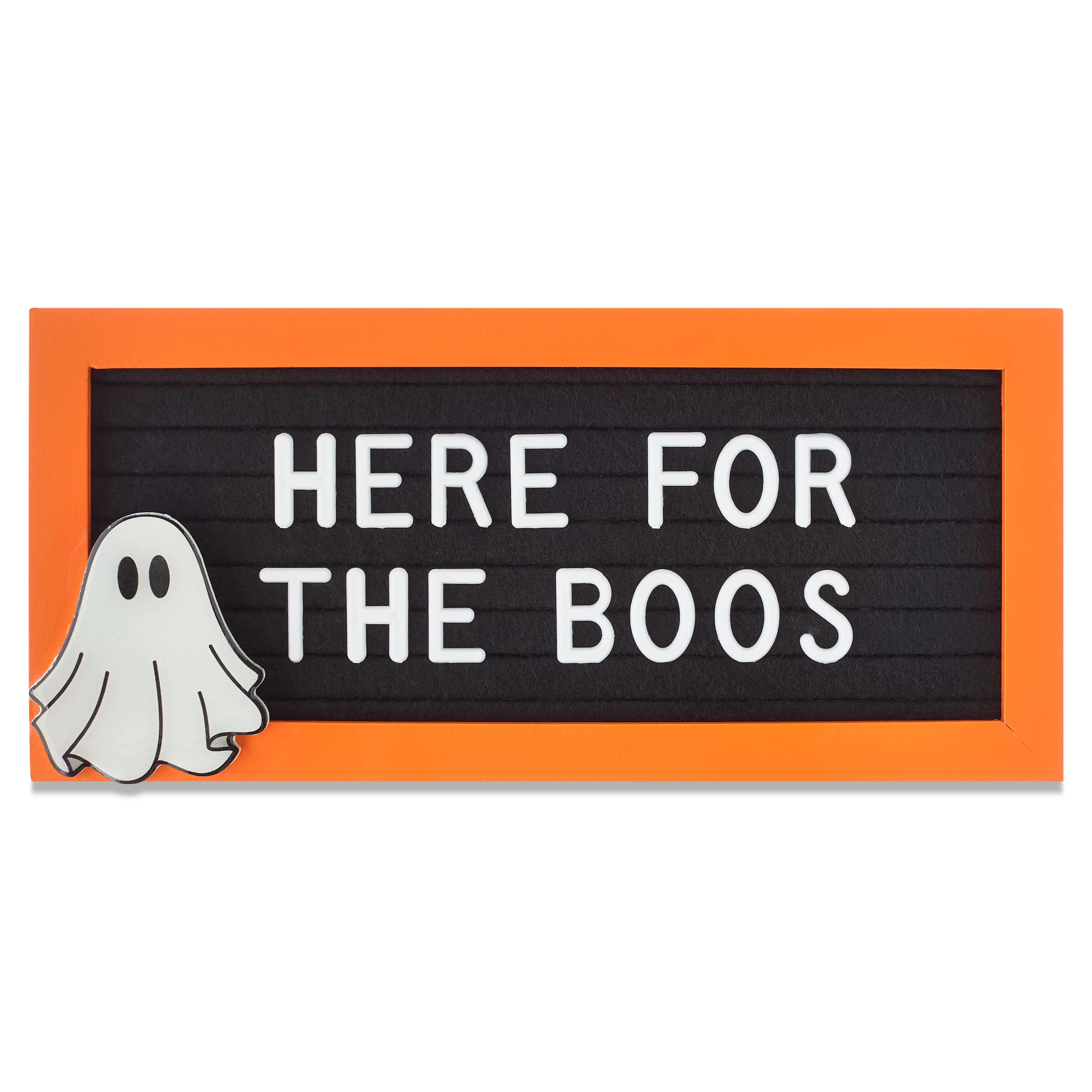 Here For the Boos Letter Board Sign Decor, Orange and Black, 10.25" x 4.75", Halloween by Way To ... | Walmart (US)