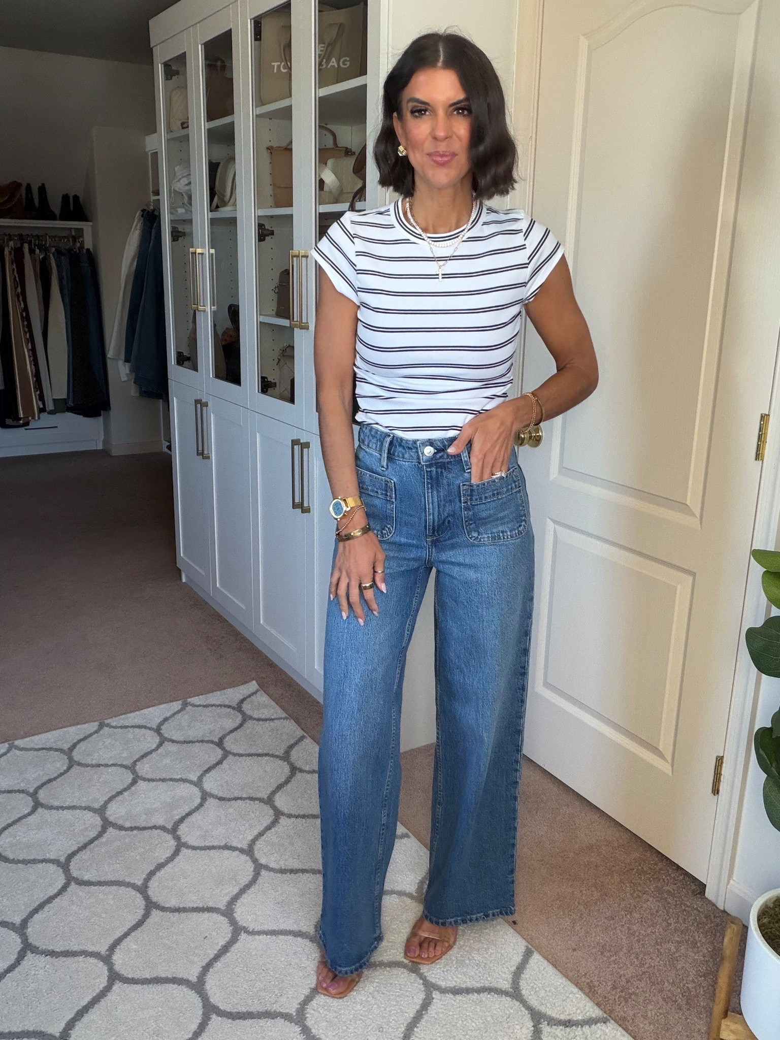 $9 Walmart tee! I’m 5’5 and in size xs
Jeans fit tts 

#LTKgrwm #LTKSeasonal #LTKstorytime