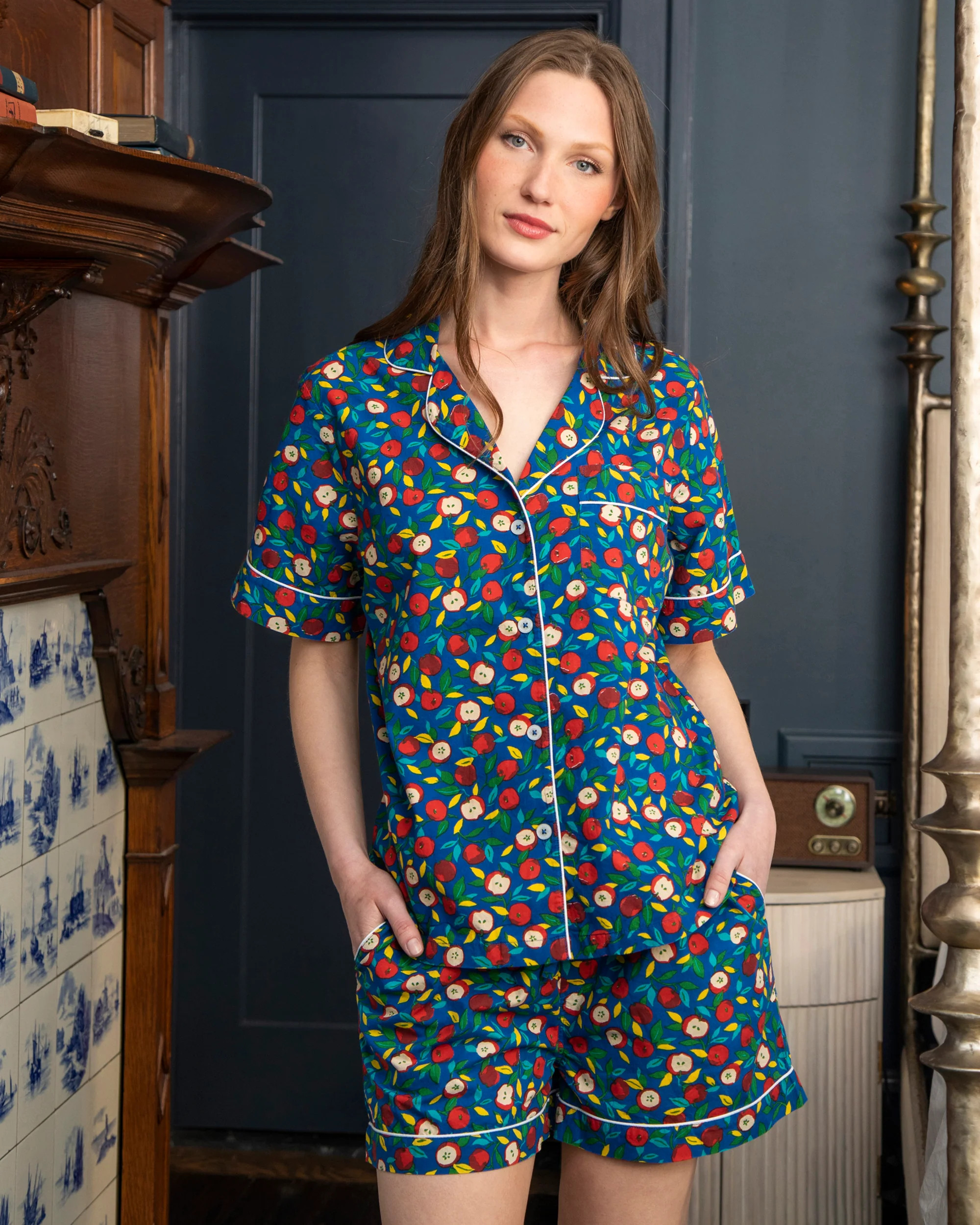 Red Delicious Short Sleep Set Azure | Printfresh