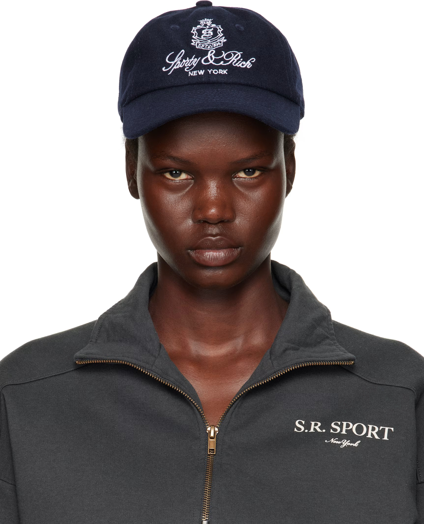 Navy Vendome Wool Cap | SSENSE