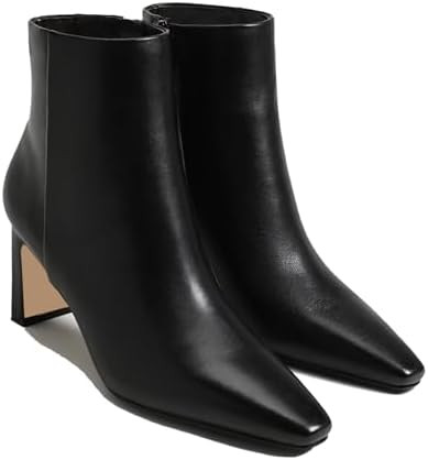 MICIFA Women's Ankle Boots Chunky Low Heel Square Toe Heeled Booties with Side Zipper Fall Winter... | Amazon (US)