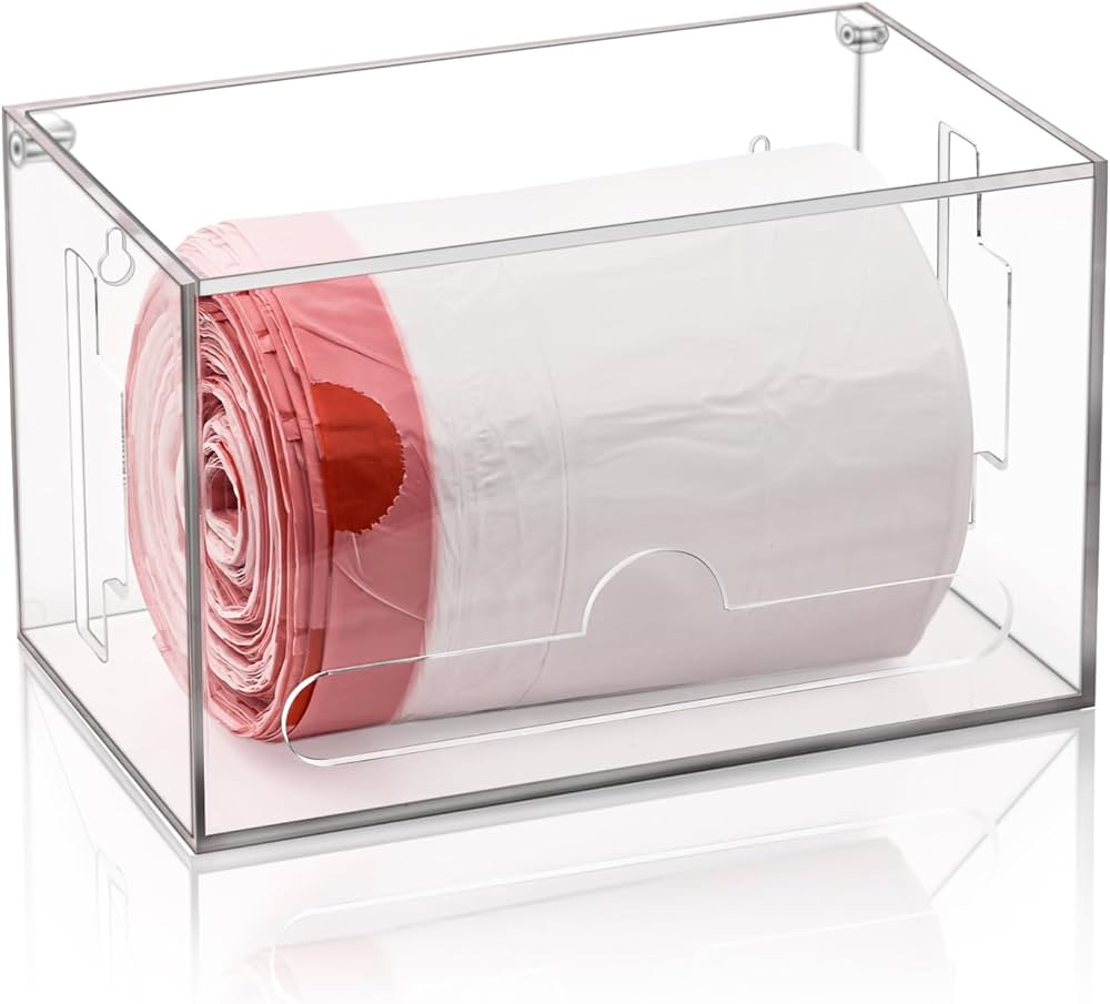 HAIDAIYA Trash Grocery Bag Dispenser Roll Holder, Thicken Clear Acrylic Plastic Bag Holder Wall M... | Amazon (US)