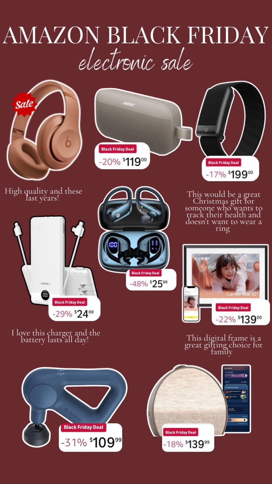 Amazon Black Friday Early Sales 🎁
Linking all of my current favorite electronics from Amazon! I will be grabbing these beats in this new color 🤗

Gift guide, Amazon gift guide, amazon prime, Black Friday deals, amazon Black Friday, electronic sale, holiday gift guide, gifts for her, gifts for him, 2025 gift guide 




#LTKGiftGuide #LTKSaleAlert #LTKHoliday