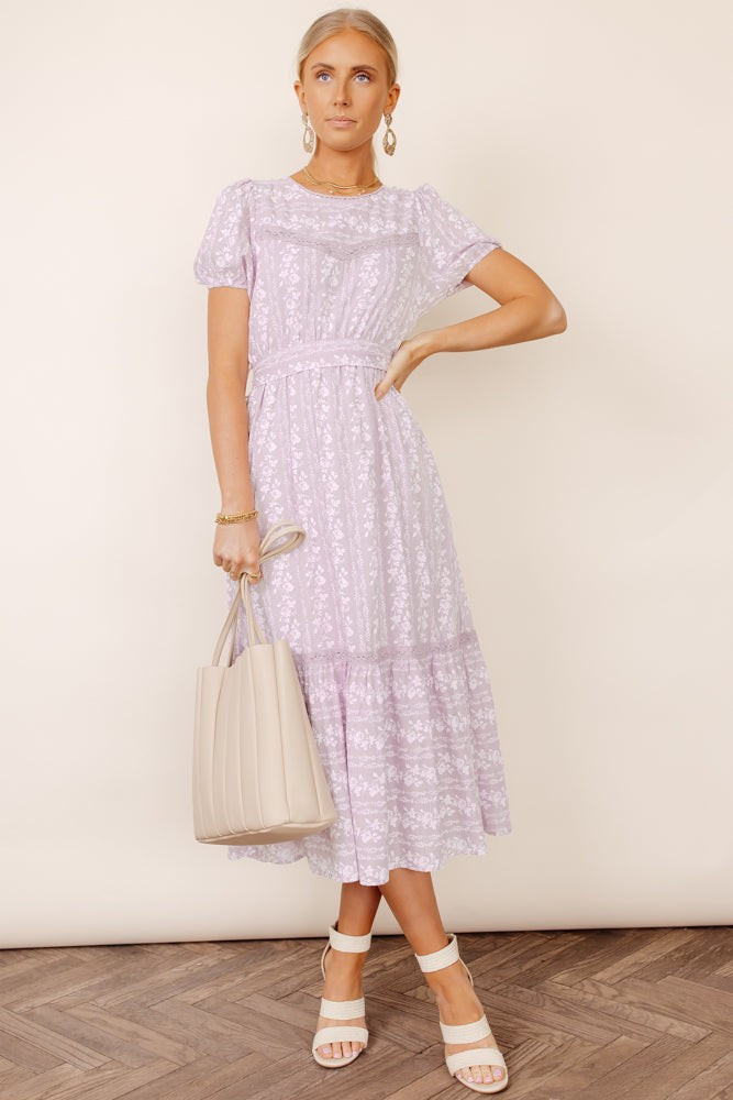 Carlee Floral Dress in Lilac | Böhme US