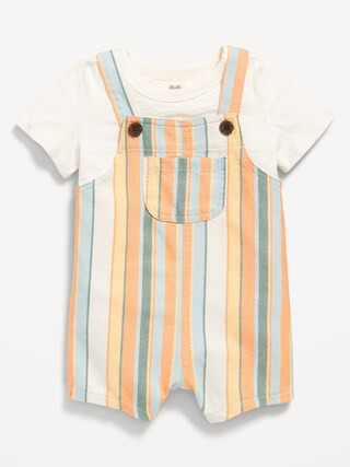 Little Navy Organic-Cotton T-Shirt and Overalls Set for Baby | Old Navy (US)