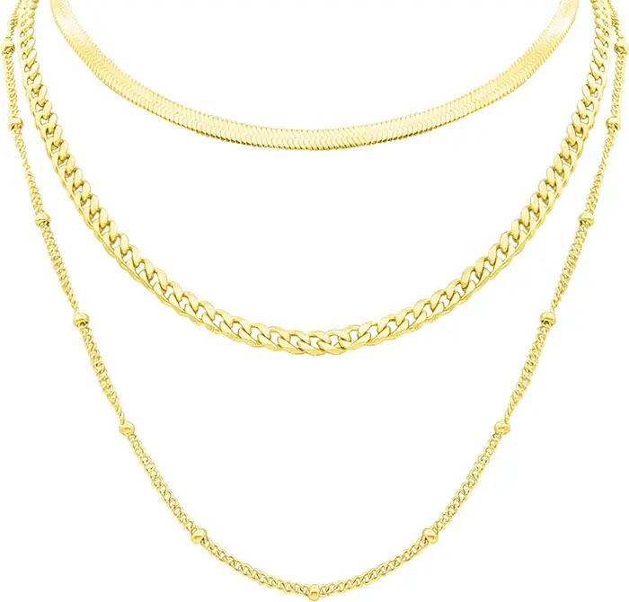 14K Yellow Gold Vermeil Layered Chain Necklace | Nordstrom Rack