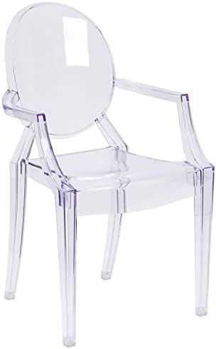Flash Furniture Ghost Chair with Arms in Transparent Crystal | Amazon (US)